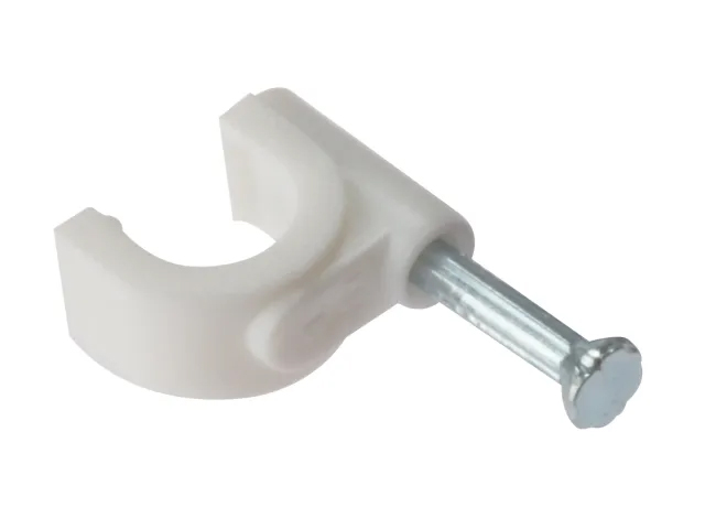 Forgefix Cable Clip Round White 12-14mm Box 100
